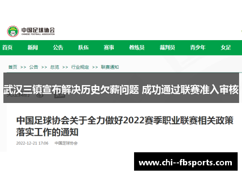 武汉三镇宣布解决历史欠薪问题 成功通过联赛准入审核 武汉三镇宣布解决历史欠薪问题 成功通过联赛准入审核